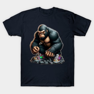 angry gorilla wearing shoes T-Shirt